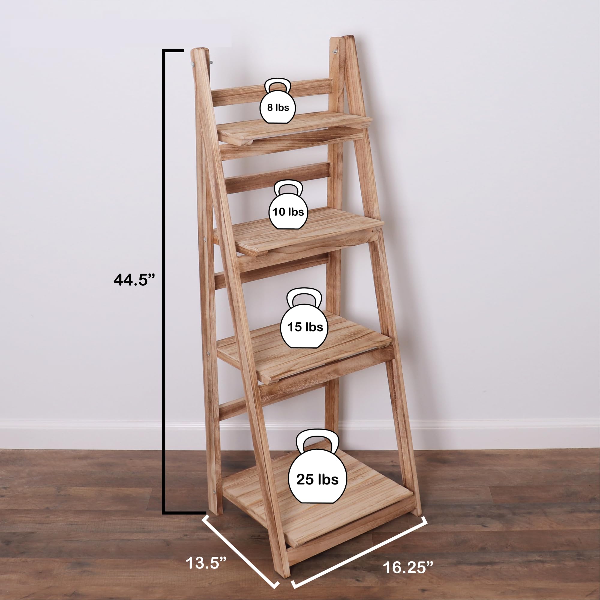 Amazon.com: Milltown Merchants Distressed Ladder Shelf - Rustic